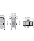 Ceriotti - Elogy Panel Pied - Pomocnik/Wózek Fryzjerski Czarno-Biały wymiary