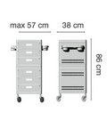 Ceriotti - My 6 Drawers - Pomocnik/Wózek Fryzjerski Czarny wymiary